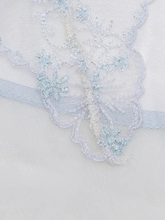 Kiki de Montparnasse Mathilde Embroidery Bodysuit, Grigio Perla – detail view