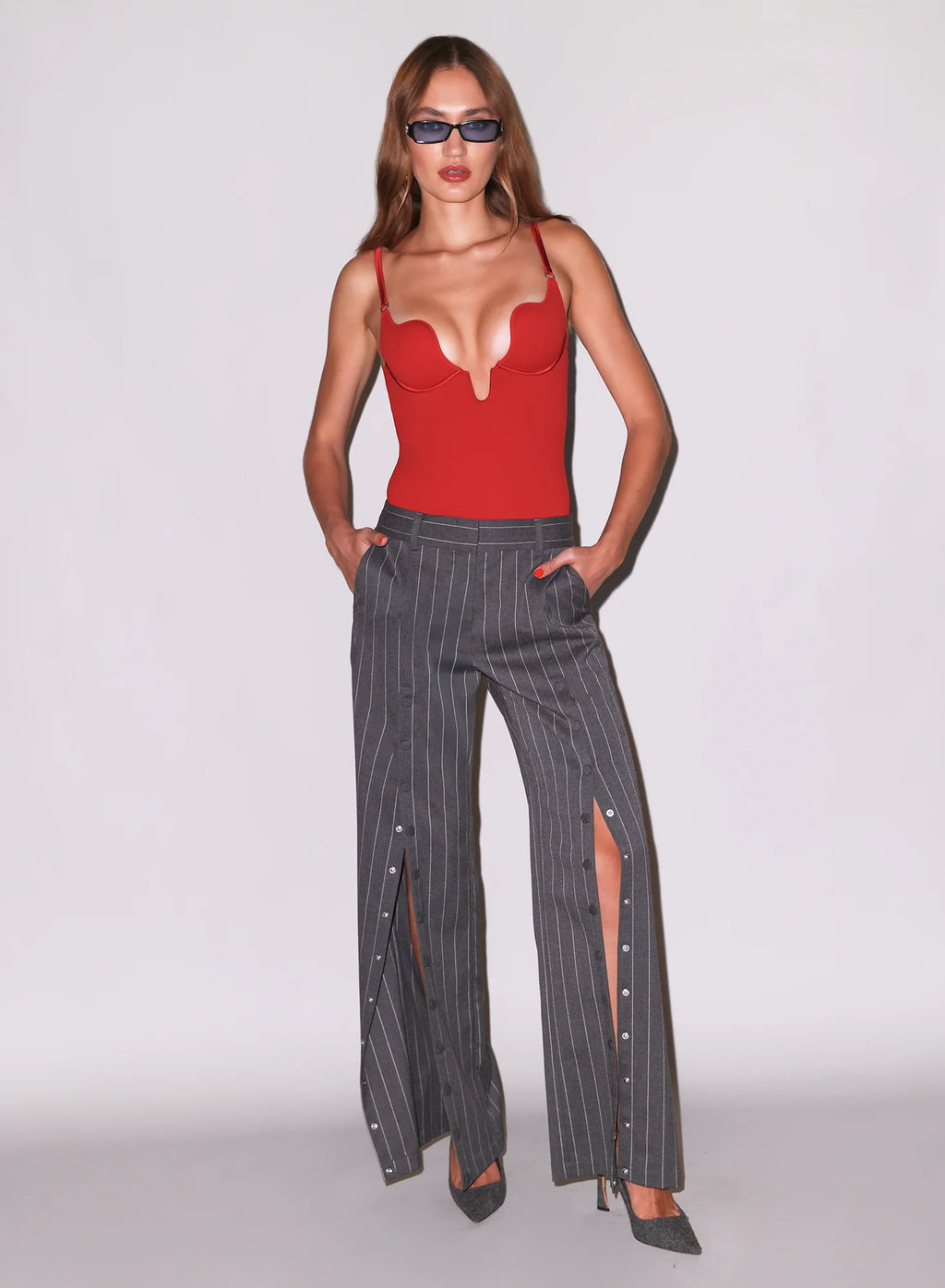 Fleur Du Mal Seduce U-Plunge Bodysuit – close-up of neckline