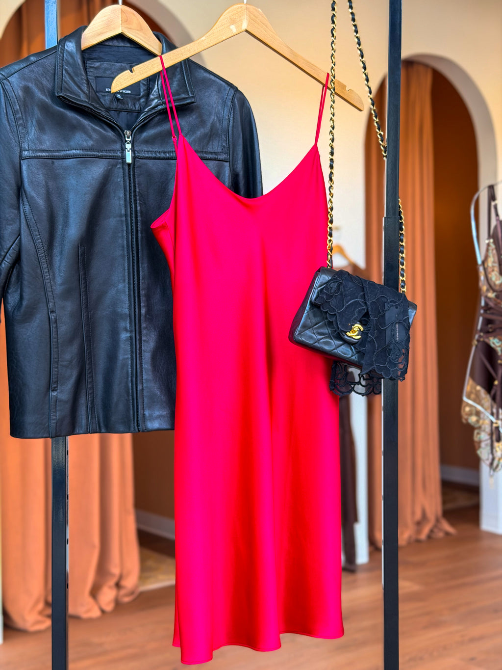 Olivia von Halle Venus Silk Slip Dress – detail view