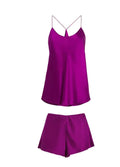 Olivia von Halle Bella Plum Silk Cami and Short Pajama Set