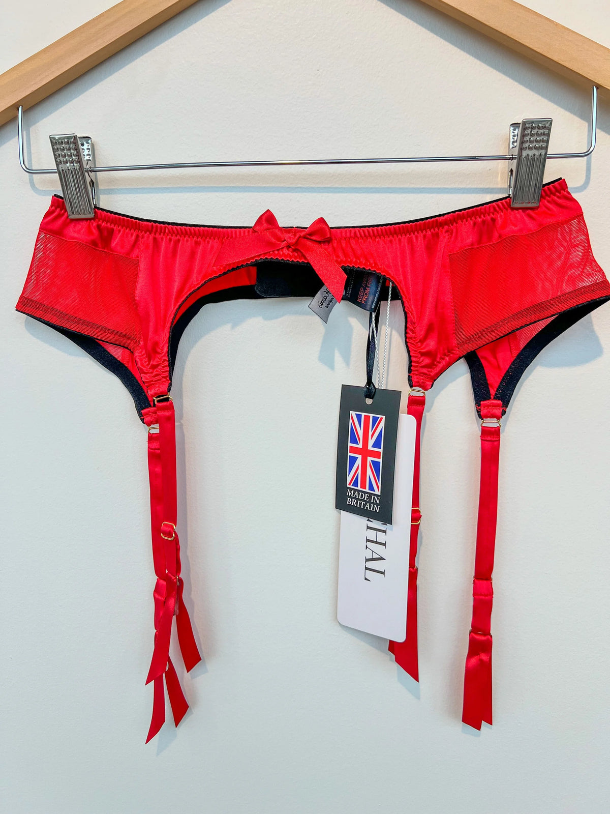 Emma Harris Grace Red Silk Suspender