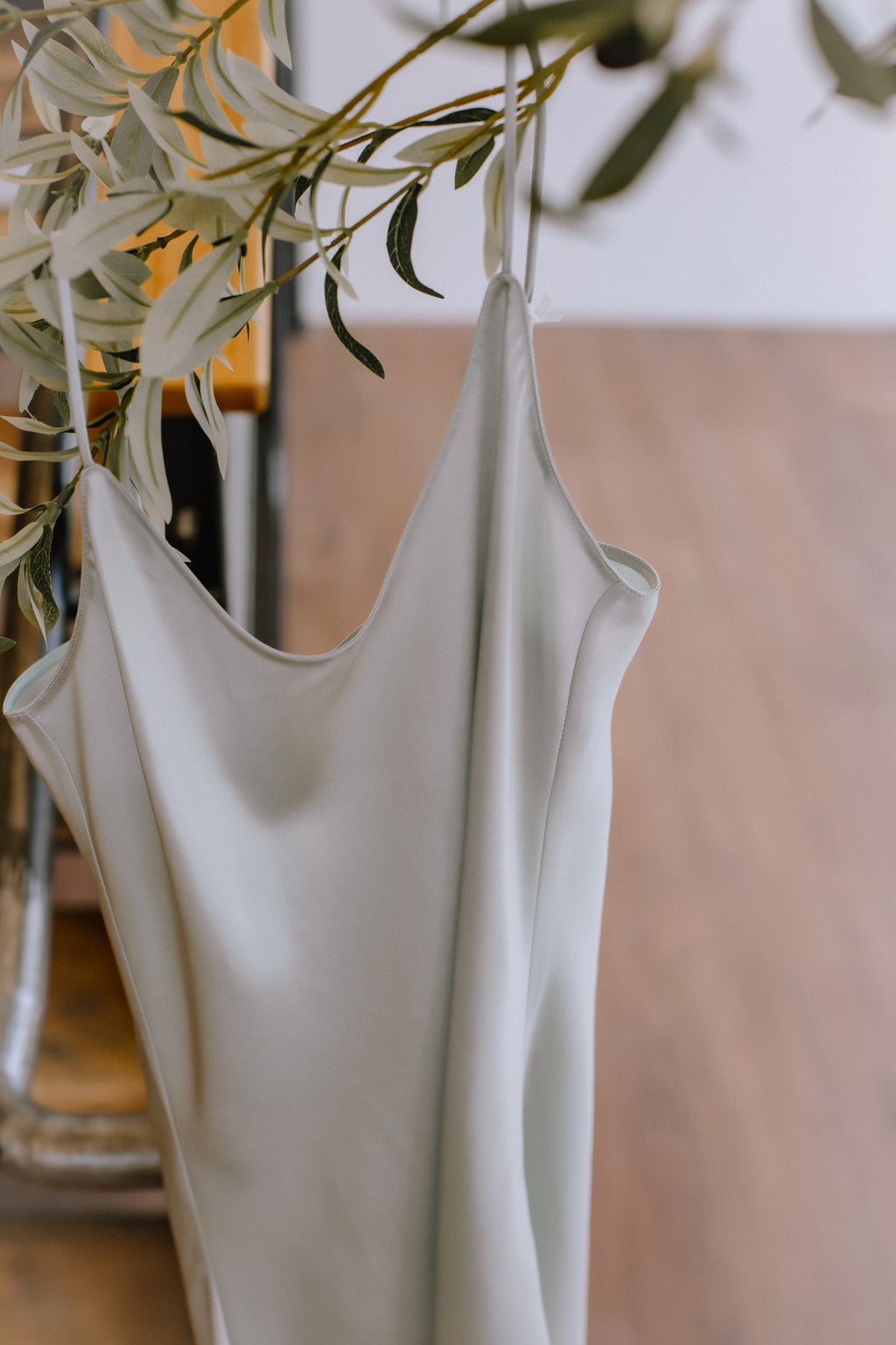 Olivia von Halle Venus Silk Slip Dress – detail view
