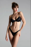 Maison Close French Kiss Black High Cut Tanga