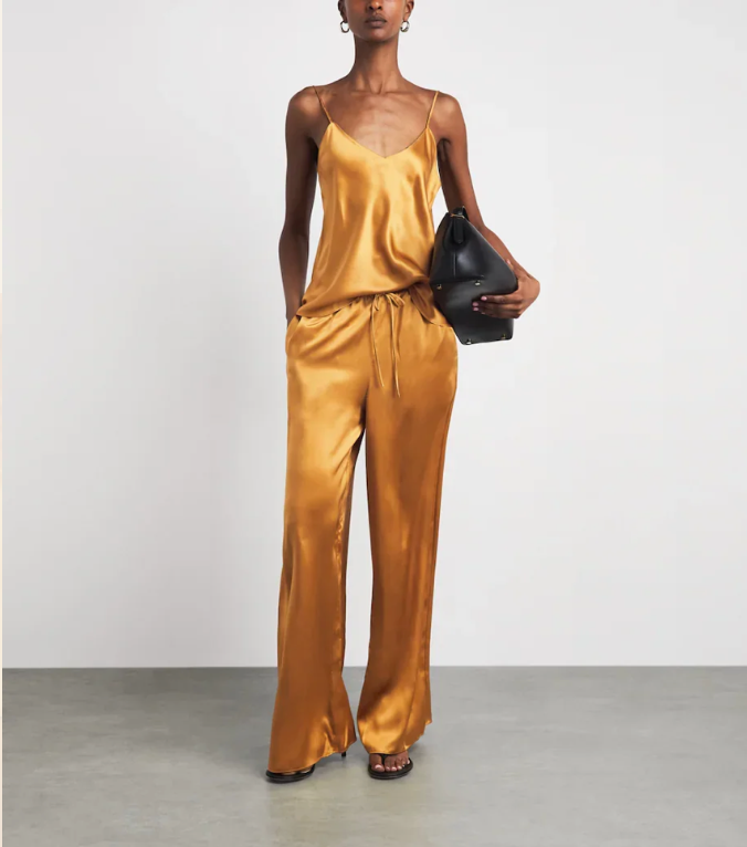 Olivia von Halle Silk Bliss Pajama Set in Penny