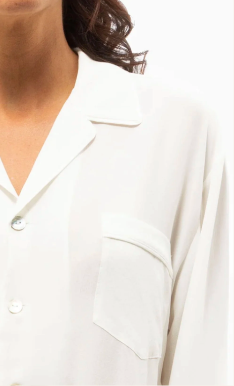 Olivia von Halle Fifi Snow Silk Pajama Set – detail view