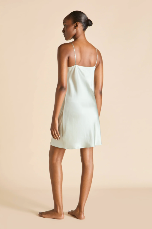 Olivia von Halle Venus Silk Slip Dress – detail view