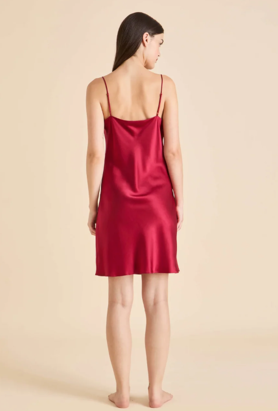 Olivia von Halle Venus Silk Slip Dress – detail view