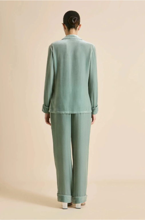 Olivia von Halle Coco Ash Velvet Pajama Set – detail view