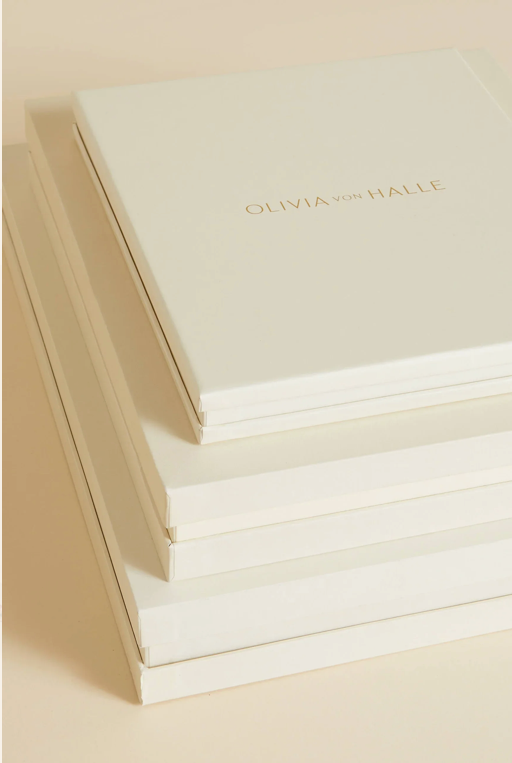 Olivia von Halle silk sleepwear – styled editorial view