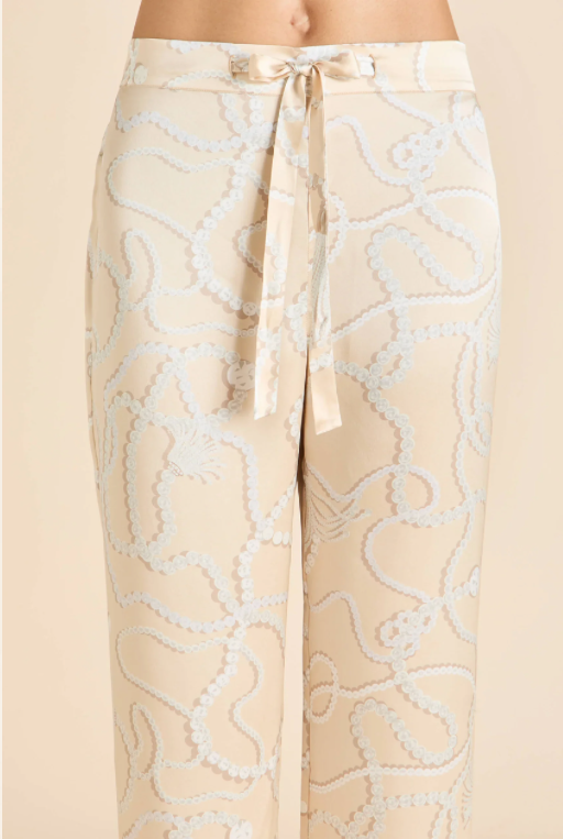 Olivia Von Halle Lila Pearl Pink Jewel Silk Pajama Set – detail view