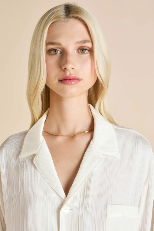 Olivia von Halle Yves Tabitha Silk Pajama Set – detail view