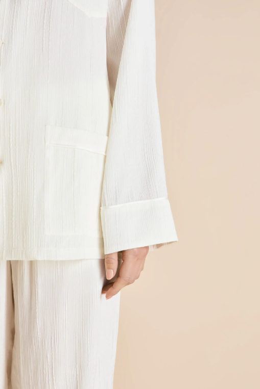 Olivia von Halle Yves Tabitha Silk Pajama Set – detail view