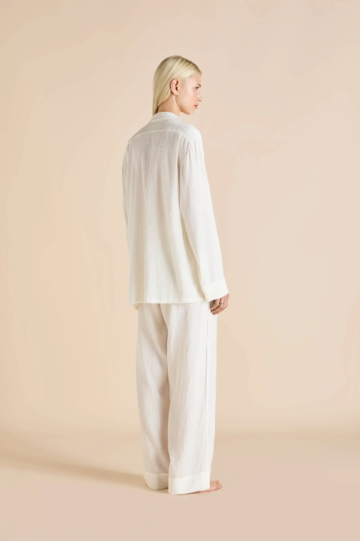 Olivia von Halle Yves Tabitha Silk Pajama Set – detail view