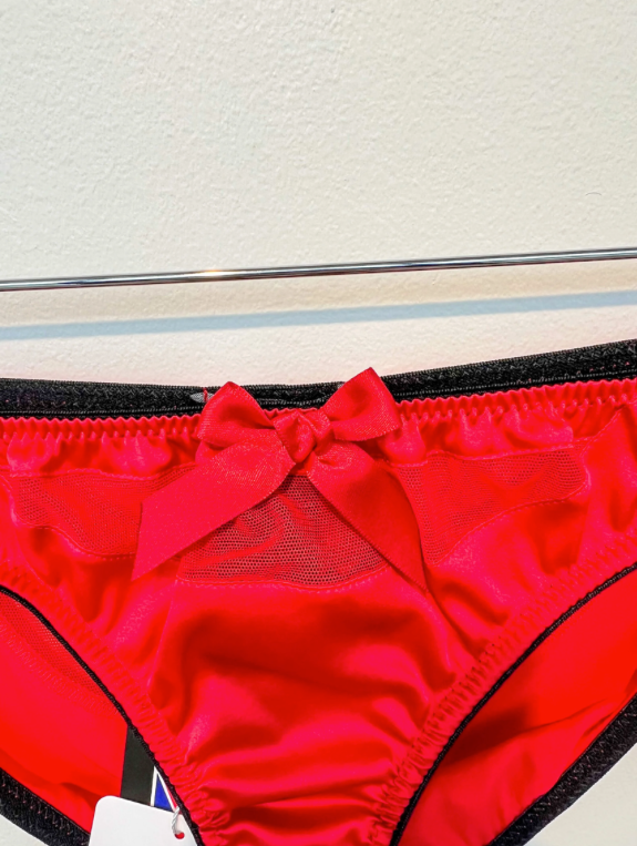Emma Harris Grace Red Silk Brief – detail view