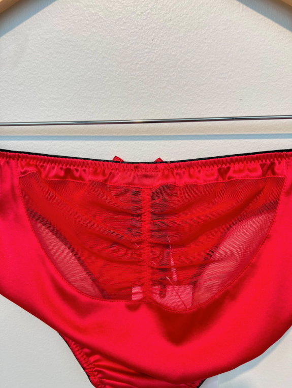 Emma Harris Grace Red Silk Brief – detail view