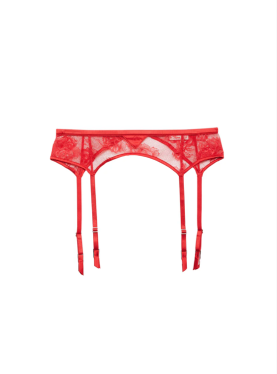 Fleur du Mal Red Bouquet Lace Garter