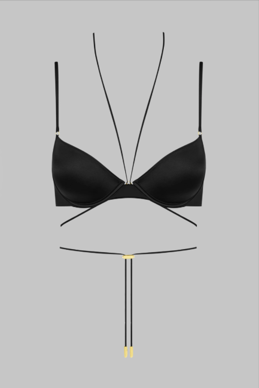 Maison Close French Kiss Black Strappy Wire Bra – back view