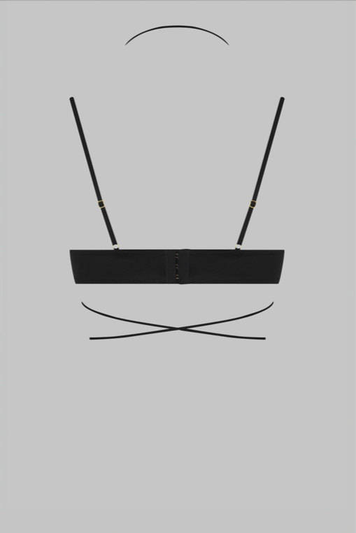 Maison Close French Kiss Black Strappy Wire Bra – close-up of strap