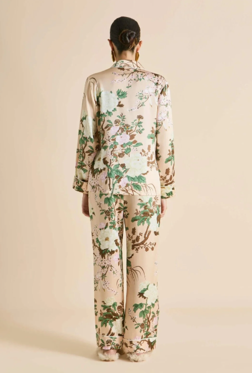 Olivia Von Halle Lila Tirtoff Silk Pajama Set – detail view