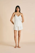 Olivia von Halle Elle Ivory Silk Cami and Short Pajama Set