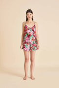 Olivia von Halle Elle Moulin Red Floral Camisole Set