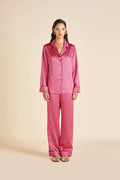 Olivia von Halle Lila Dita Pink Fishnet Geometric Pajamas